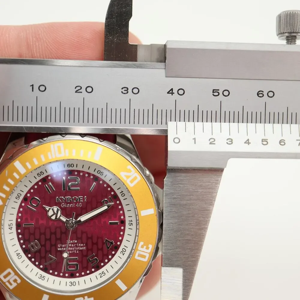 KYBOE! Pink Giant 40mm Yellow Gold Bezel Watch Silicone Strap w New Battery